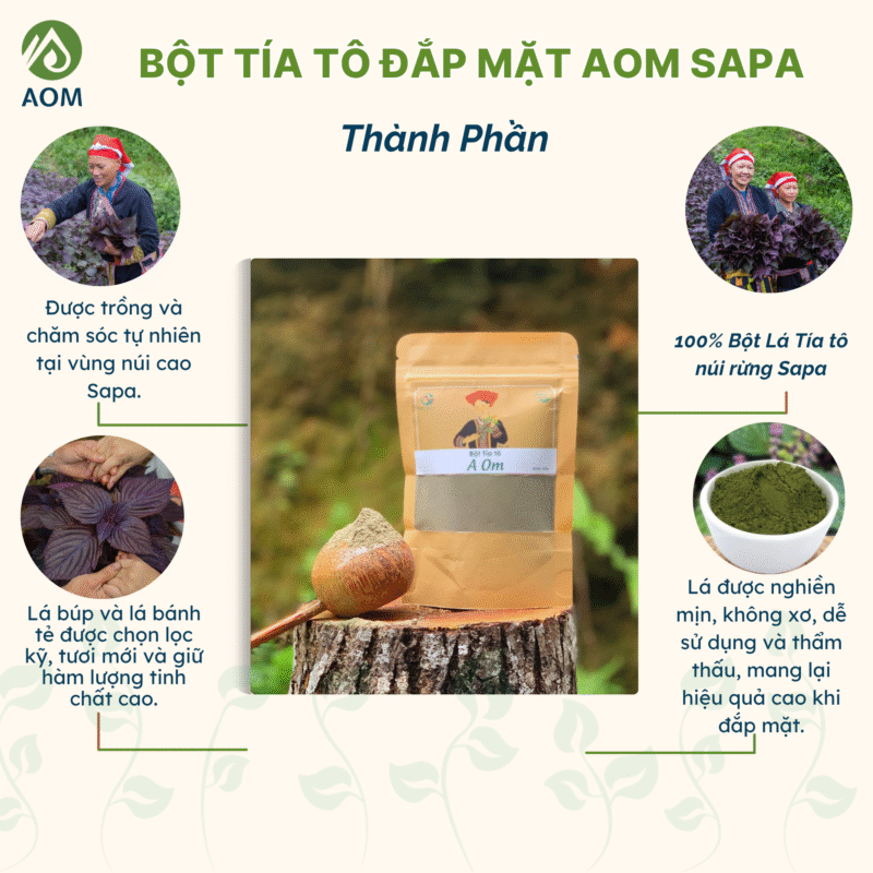 Thành phần Bột Tía tô đắp mặt
