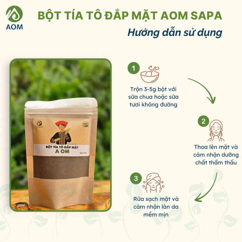 Hướng dẫn sử dụng Bột tía tô đắp mặt