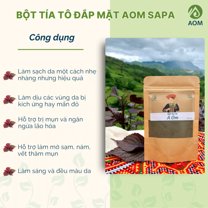 Công dụng Bột Tía tô đắp mặt