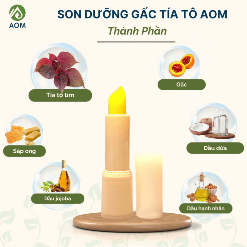 Thành phần Son dưỡng gấc tía tô