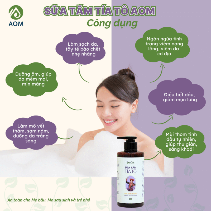 Công dụng Sữa tắm Tía tô