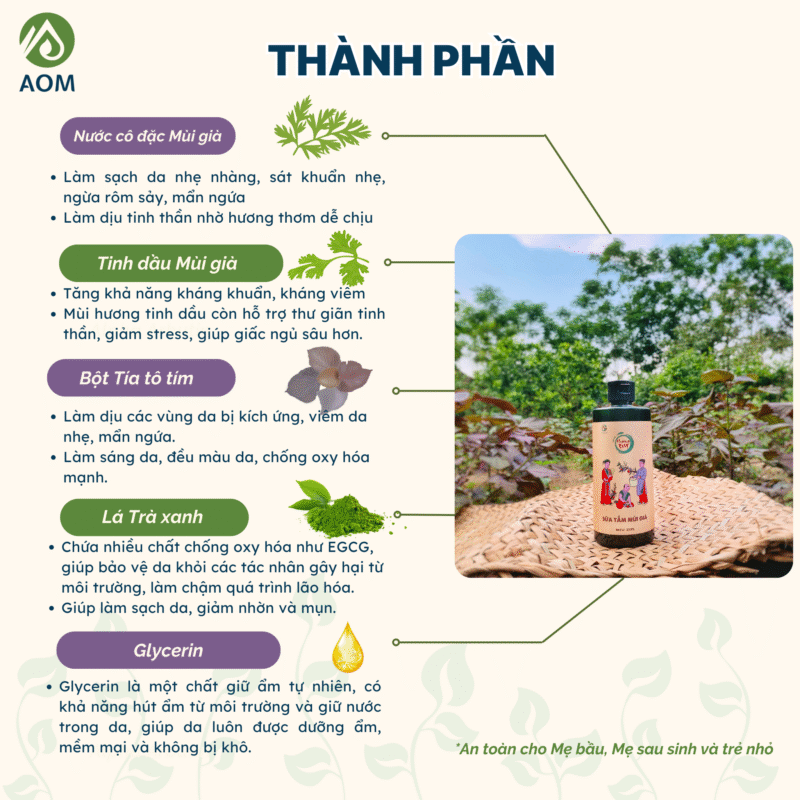 Thành phần Sữa tắm Mùi già