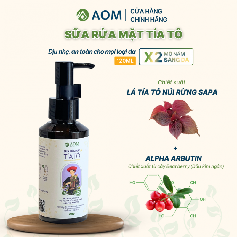 Sữa rửa mặt Tía tô AOM
