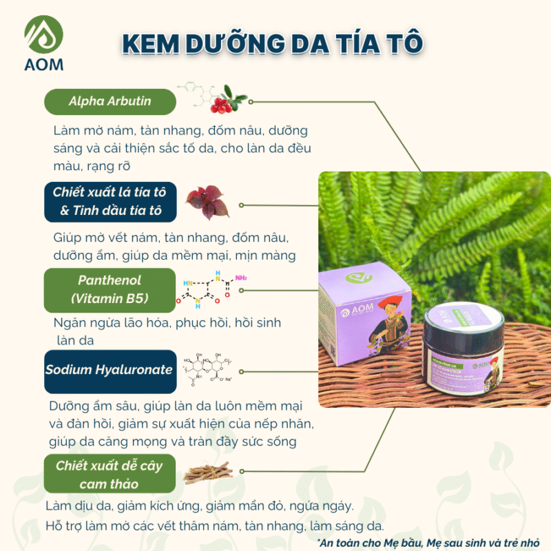 Kem dưỡng da Tía tô