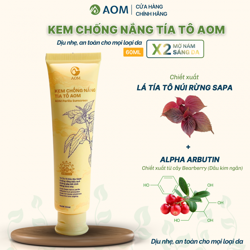 Kem chống nắng Tía tô AOM