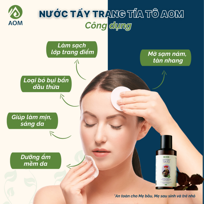 Công dụng Nước tẩy trang Tía tô