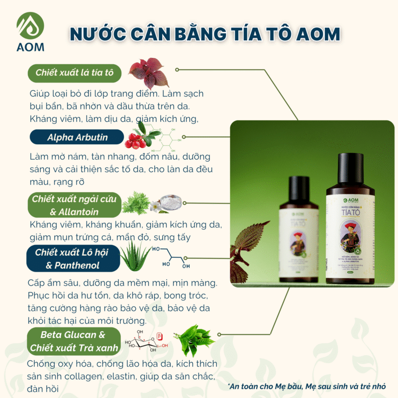 Thành phần Toner Tía tô AOM