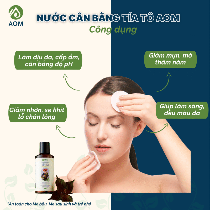 Công dụng Toner Tía tô AOM