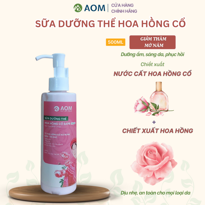 Sữa dưỡng thể hoa hồng cổ AOM